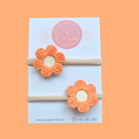 Midi Haarelastieken Orange Flowers