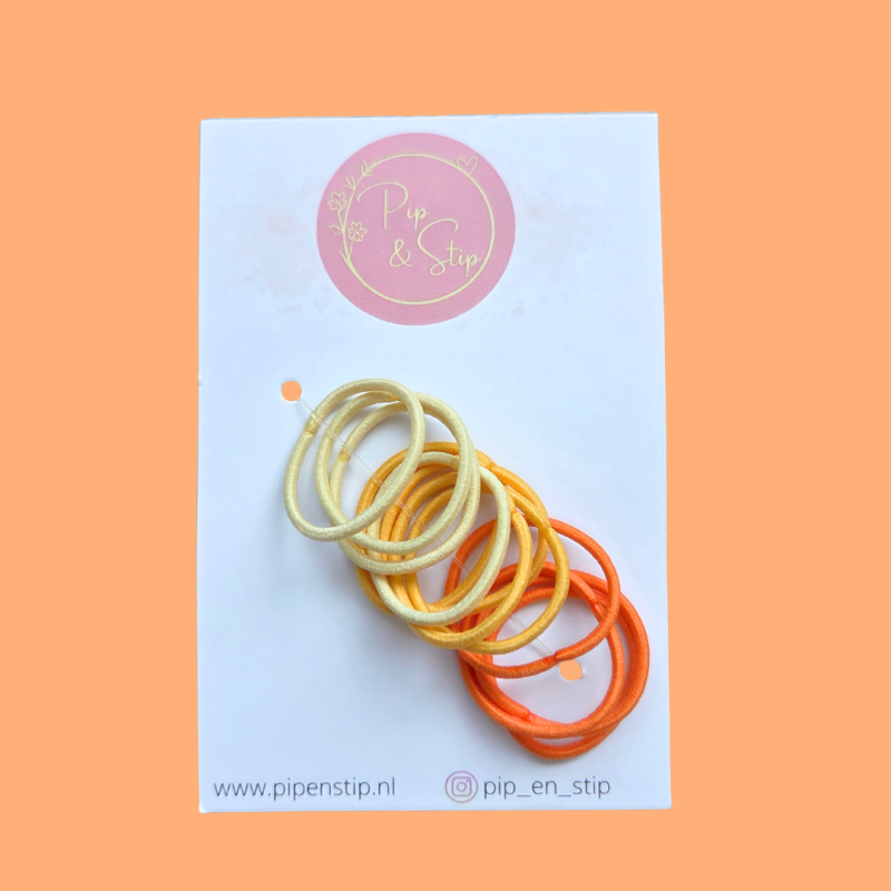 Setje Haarelastiekjes Oranje
