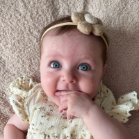 Haarbandje Wollie Bloem Beige