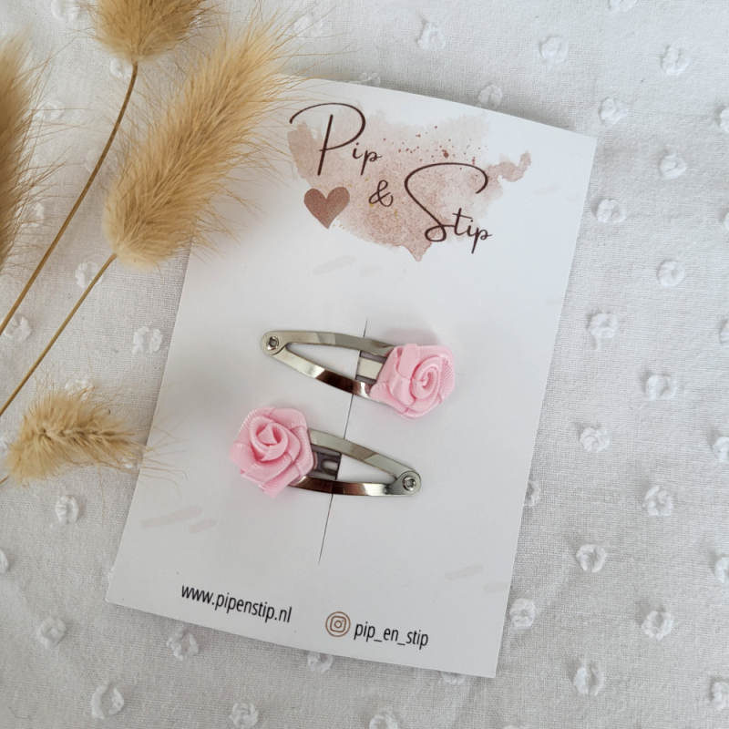 Haarspeldjes Roosjes Lichtroze