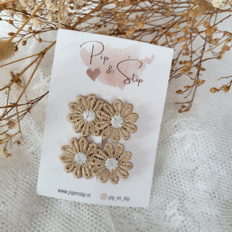 Alligatorspeldjes Madeliefjes Beige