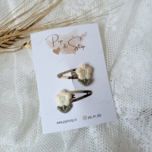 Haarspeldjes Vintage Flower Wit