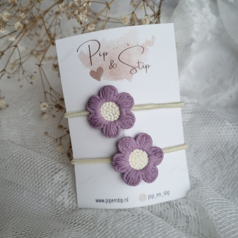 Maxi Haarelastieken Purple Flowers