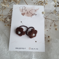 Mini Haarelastiekjes Wool Flower
