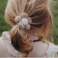 Maxi Haarelastiek Wollie Bloem Ecru