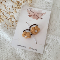 Mini Haarelastiekjes Wool Flower