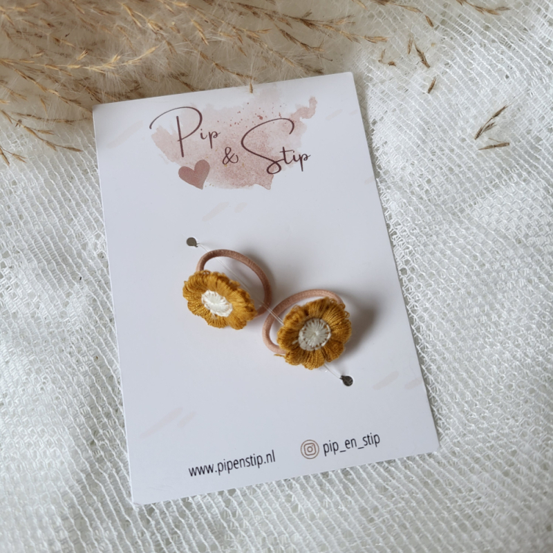 Mini Haarelastiekjes Margrietjes