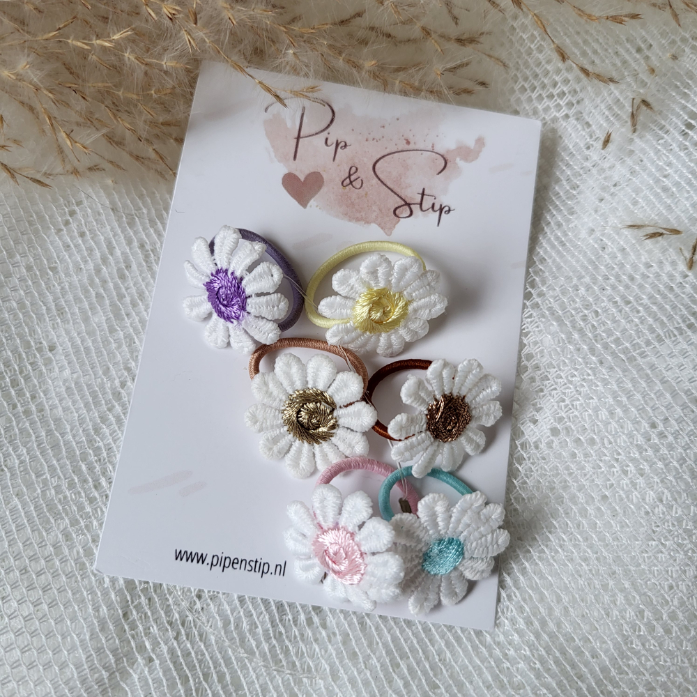 Mini Haarelastiekjes Mix Madeliefjes