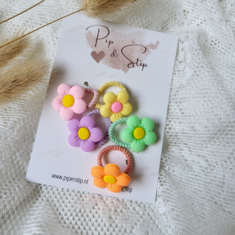 Midi Haarelastiekjes Mix Poppy