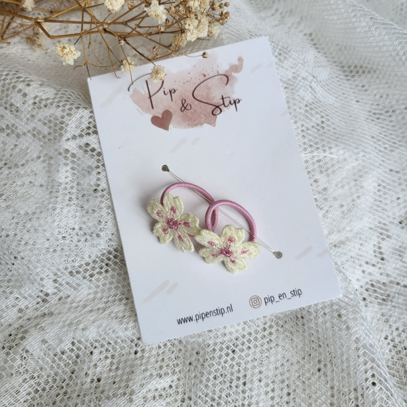 Mini Haarelastiekjes Cherry Flower