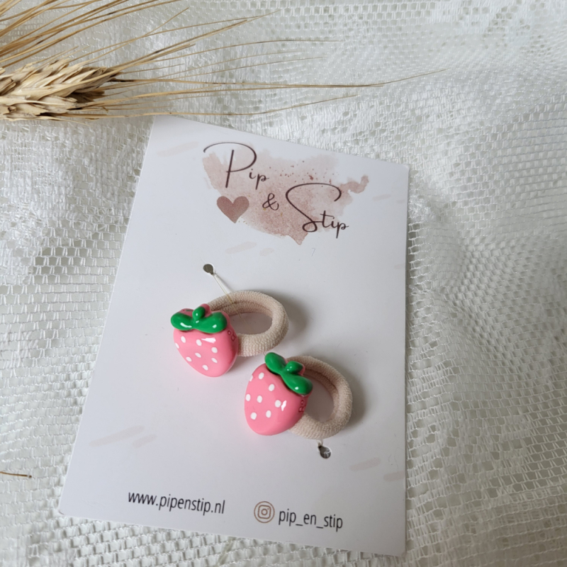 Haarelastiekjes Aardbei