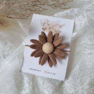 Maxi Haarelastiek Velvet Bloom Bruin