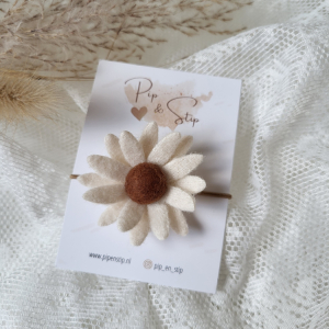 Maxi Haarelastiek Velvet Bloom Ecru