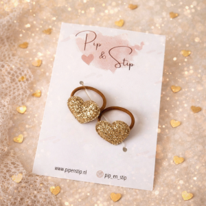 Mini Haarelastiekjes Golden Hearts