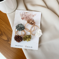 Midi Haarelastiekjes Flower Power Winter Mix