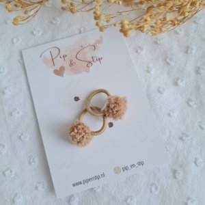 Mini Haarelastiekjes Teddy Beige