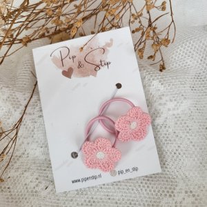 Midi Haarelastiekjes Little Pink Flower Midi Haarelastiekjes Little Pink Flower