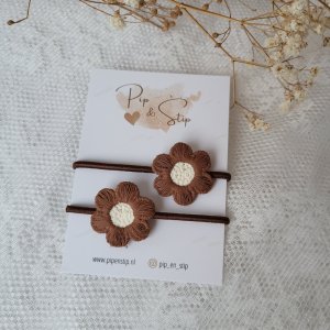 Maxi Haarelastieken Brown Flowers