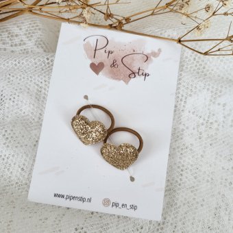 Mini Haarelastiekjes Golden Hearts