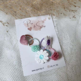 Setje Mini Haarelastiekjes Happy Summer