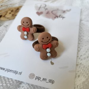 Mini Haarelastiekjes Peperkoekmannetjes