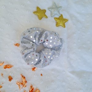 Scrunchie Glitter Zilver