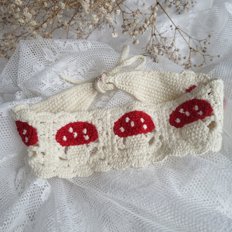 Gehaakte Haarband Paddestoel