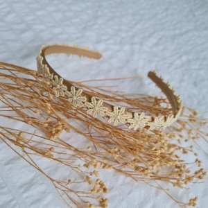 Diadeem Bloemetjes Beige