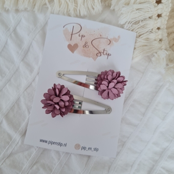 Haarspeldjes Flower Power Paars