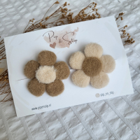 Haarspeldjes Wollie Bloem Mix