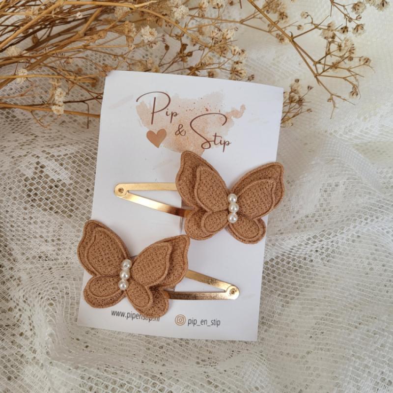 Haarspeldjes Parel Vlinder