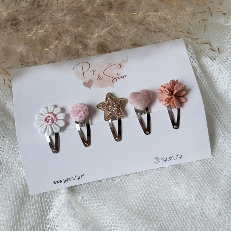Setje Haarspeldjes Happy Pink