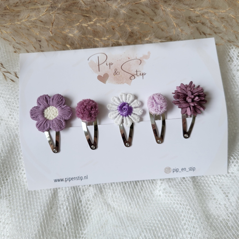 Setje Haarspeldjes Happy Purple
