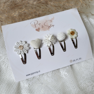 Setje Haarspeldjes Happy White