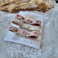 Haarstrikjes Linnen Hartjes