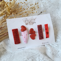 Setje Haarspeldjes Red Valentine