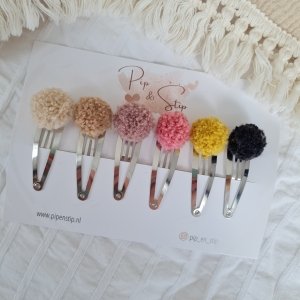 Pompom Teddy Haarspeldjes Mix Maxi