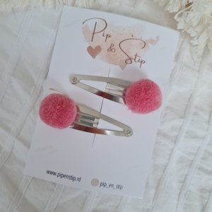 Haarspeldjes Pompom Roze