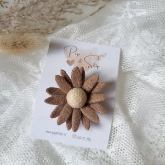 Alligatorspeld Velvet Bloom Bruin