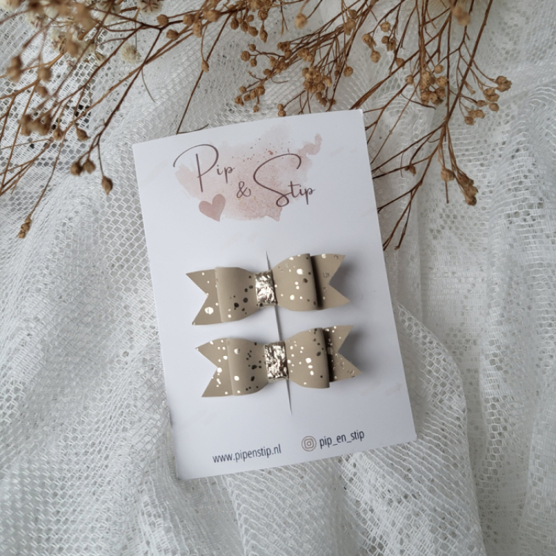 Haarstrikjes Beige Gold