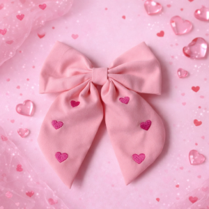 Haarstrik Bow In Love Roze