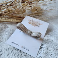 Haarstrikje Linnen Hartjes Wit