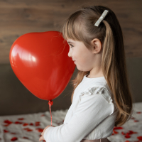 Haarstrikje Linnen Hartjes Wit