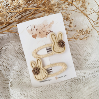 Haarspeldje Bunny Ecru
