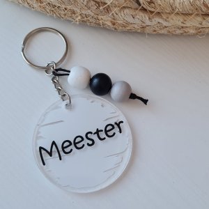 Sleutelhanger Meester Wit